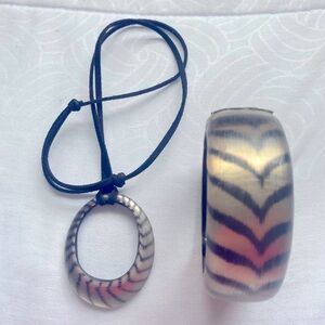 Alexis Bittar Black and Tan Patterned Bracelet